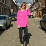 Pink neon top in two combinations