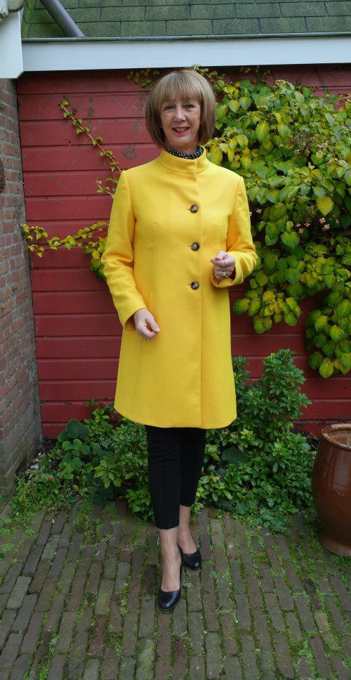 A yellow coat from a thrift shop
