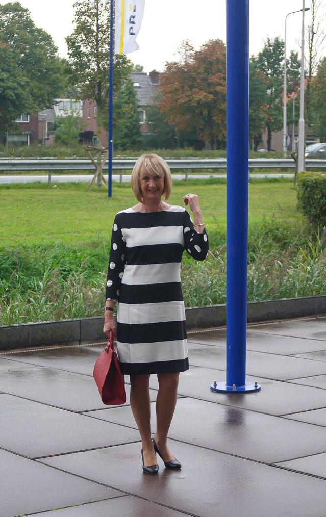 black and white striped summer dress
