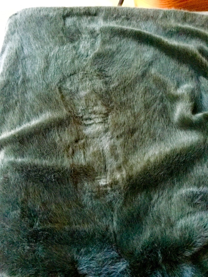 Green faux fur coat Essentiel