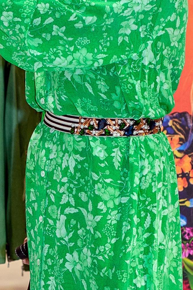 Green maxi summer dress