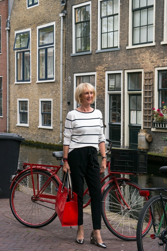 Wearing a black and white striped jumper to Delft