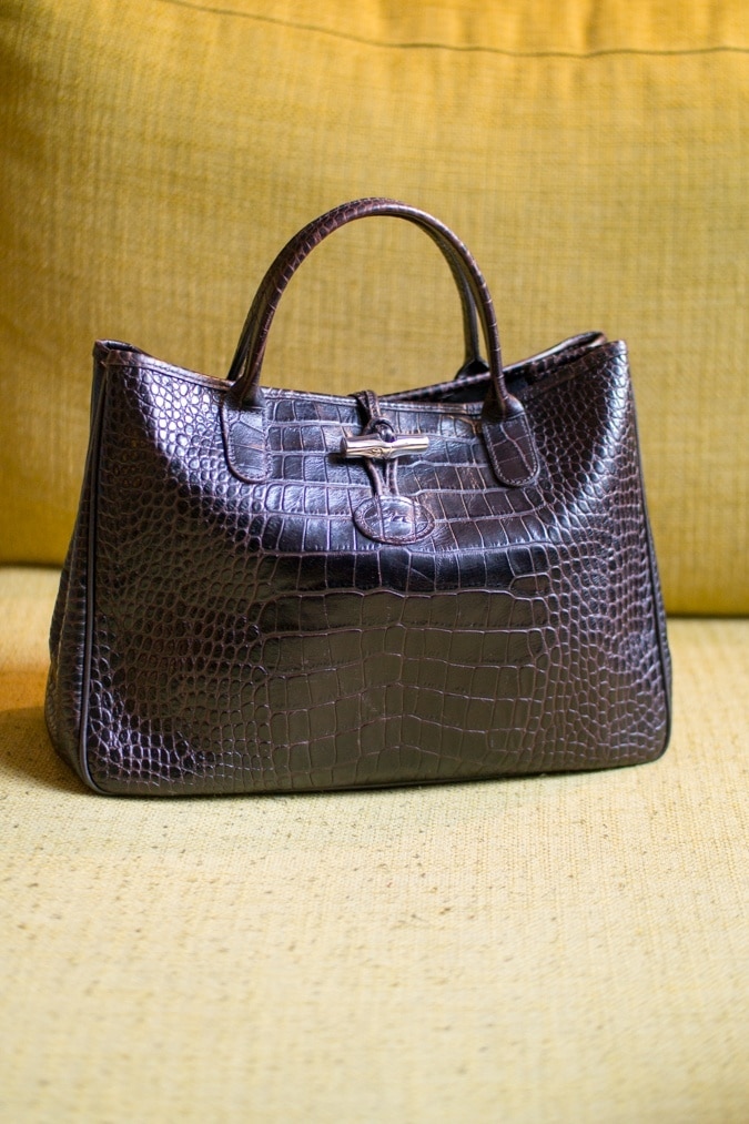 Brown leather bag Longchamps