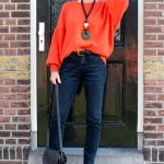 Big orange jumper on jeans and a couple of other outfits
