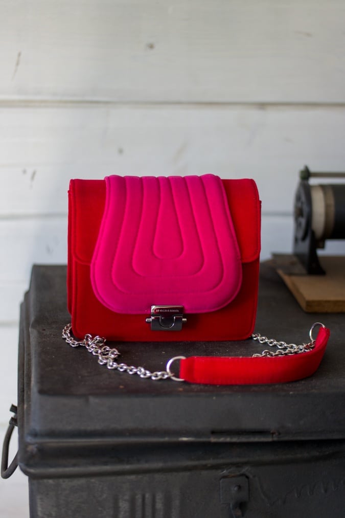 red and pink bag