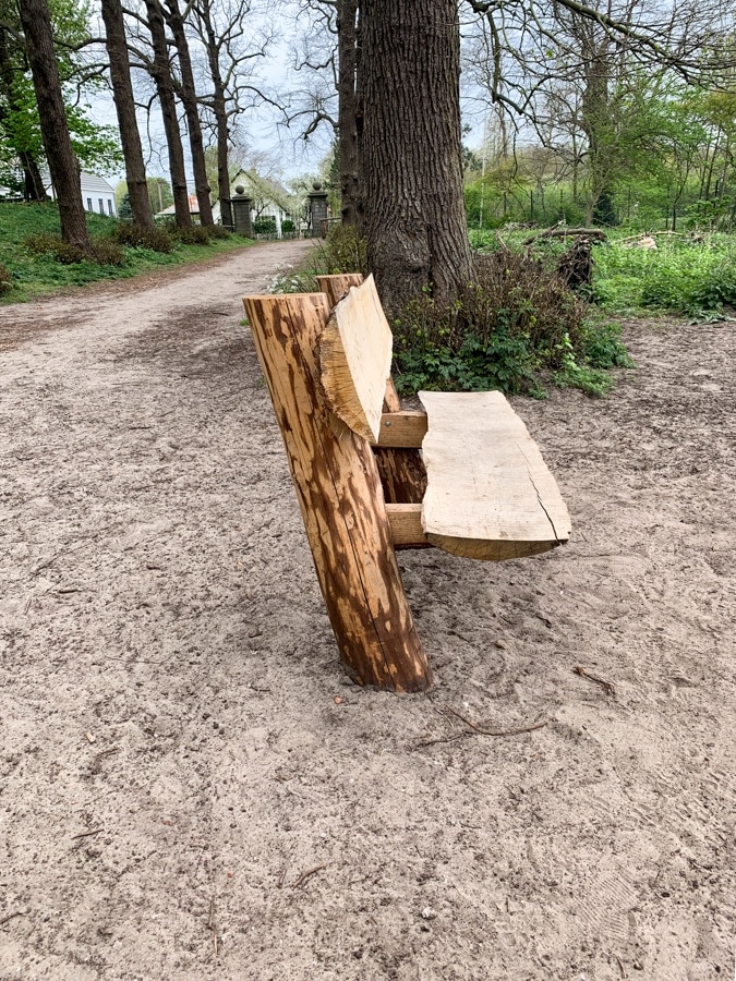 Bench made from a tree