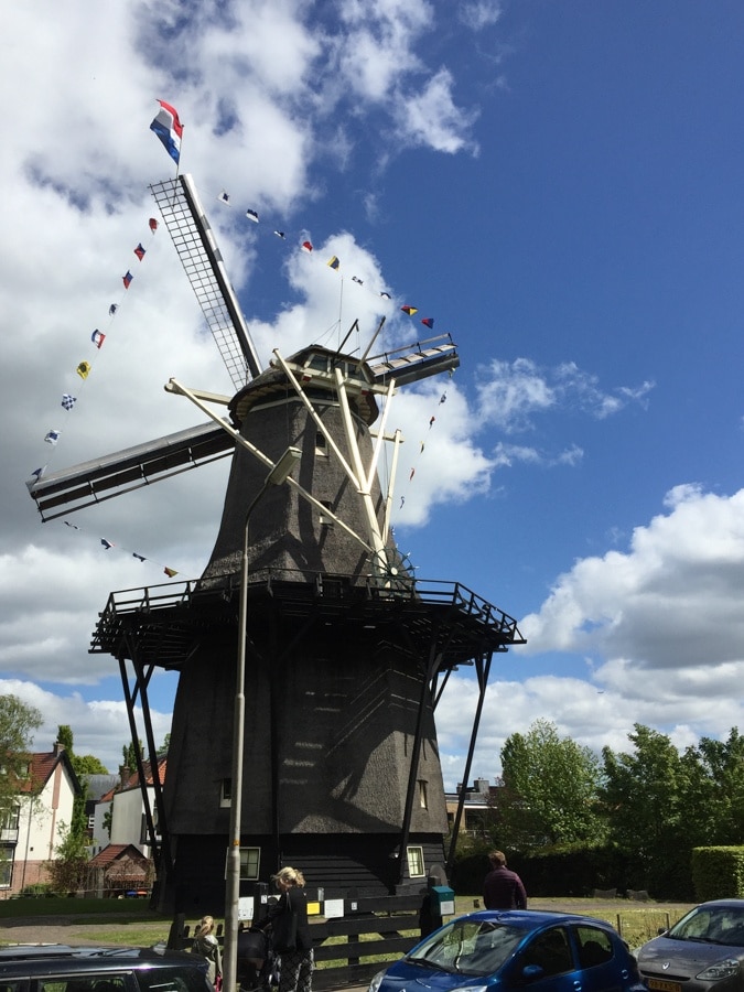 Mill with flags on the 5th of May