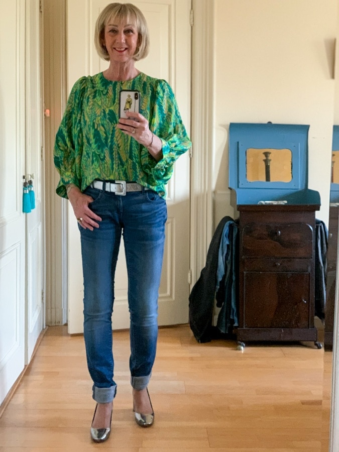 Outfit Monday green and yellow blouse