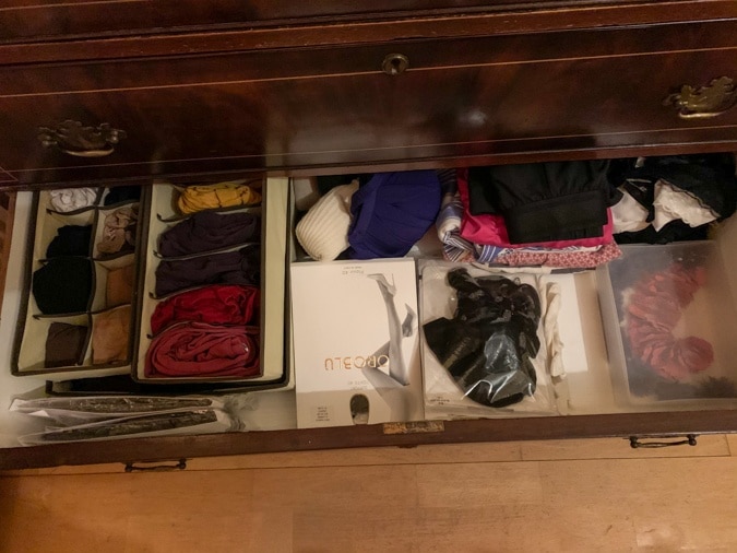 drawer with tights and nighties