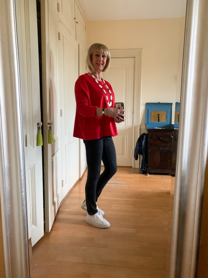 Outfit Thursday, red sweater