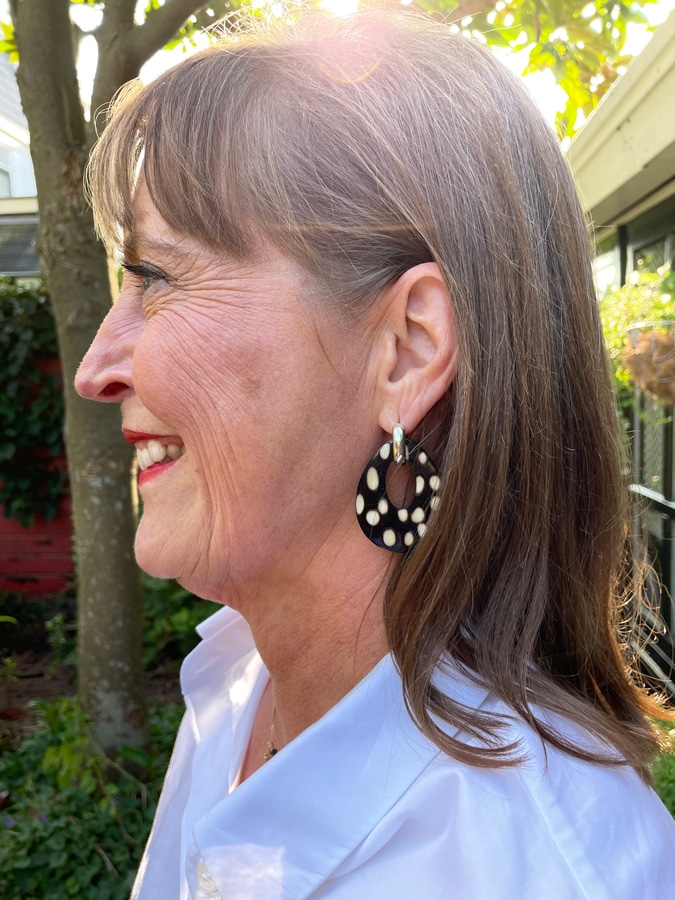 Black and white earrings Marita
