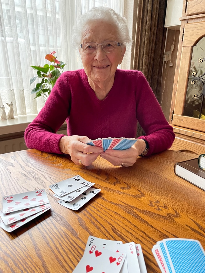Mum playing cards
