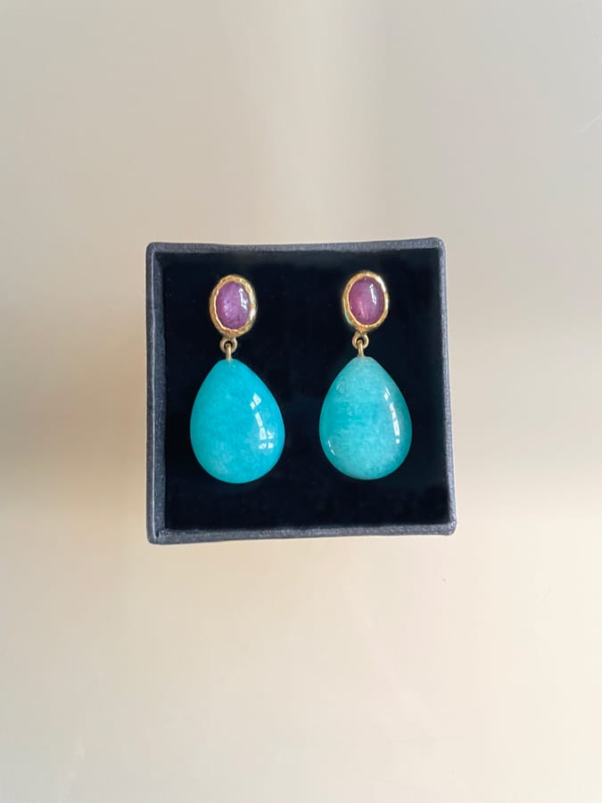 Bright blue earrings