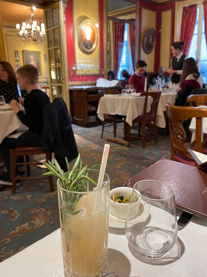 Dining at Procope restaurant in Paris