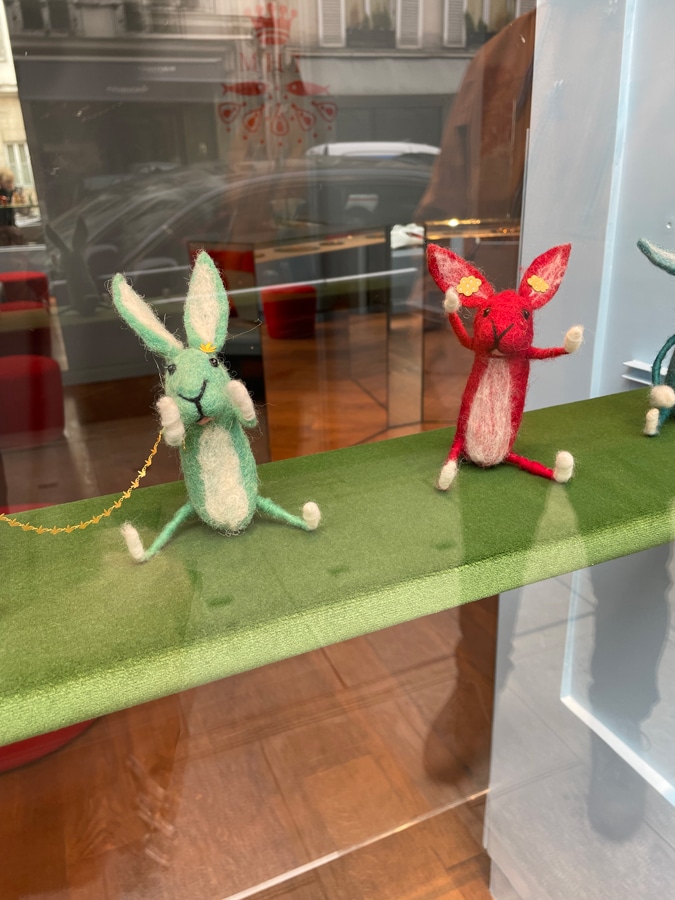 easter bunnies displaying jewellery