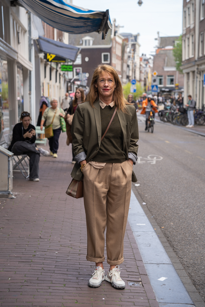Beautiful woman in Haarlemmerstraat Amsterdam