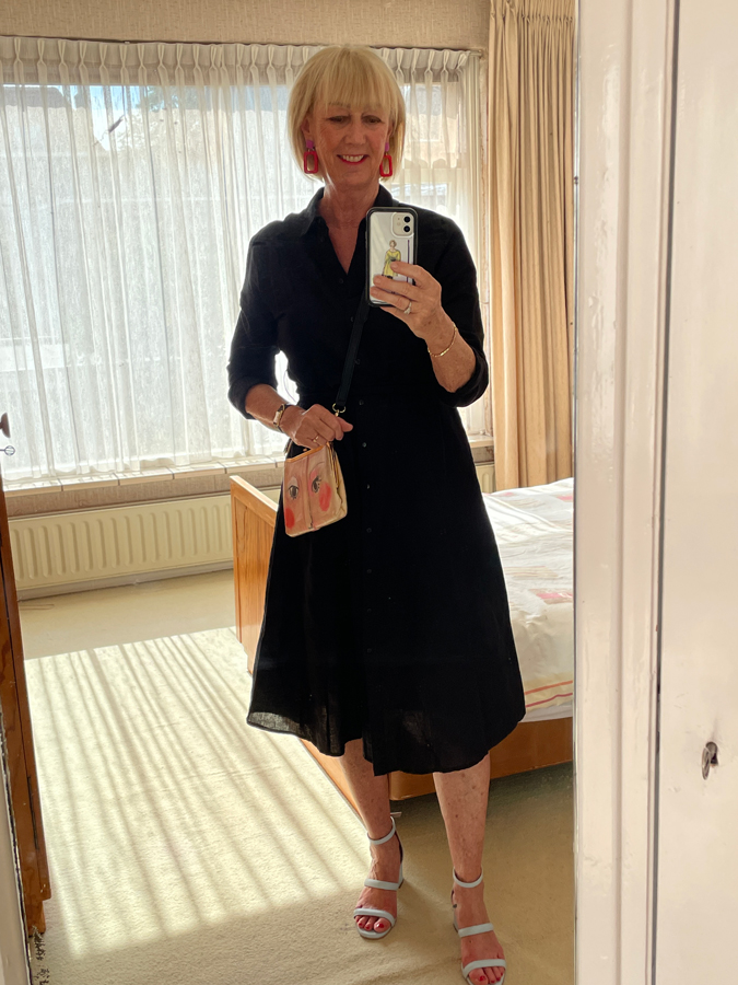 outfit with black linen dress