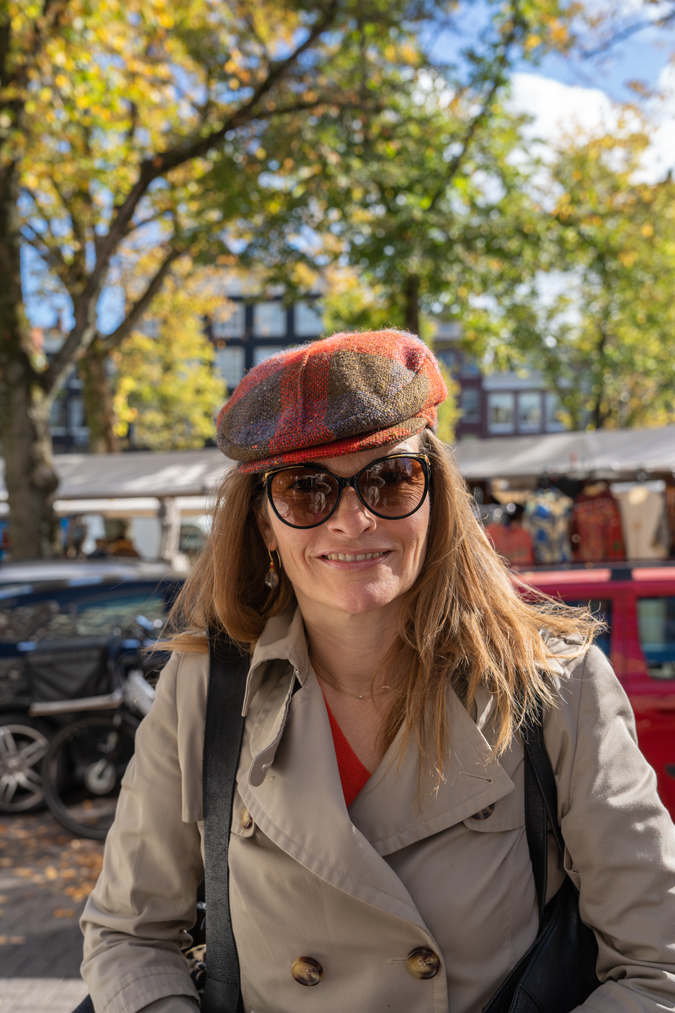 Anke with Sabine's hat