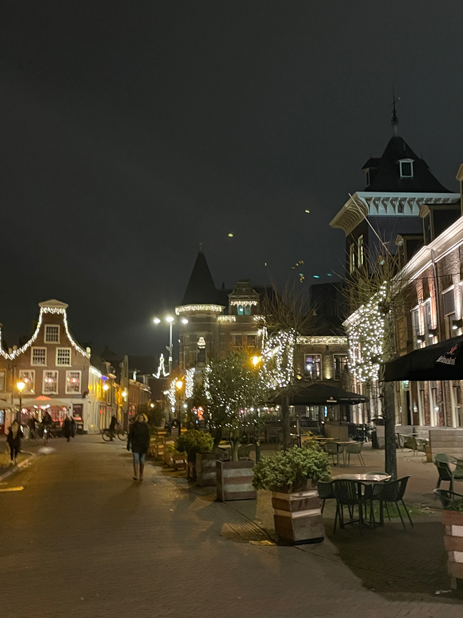 Haarlem by night near Christmas