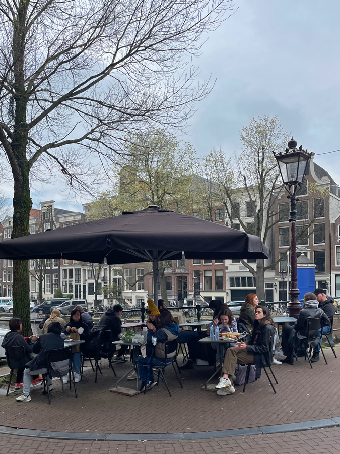 Amsterdam terrace near a canal
