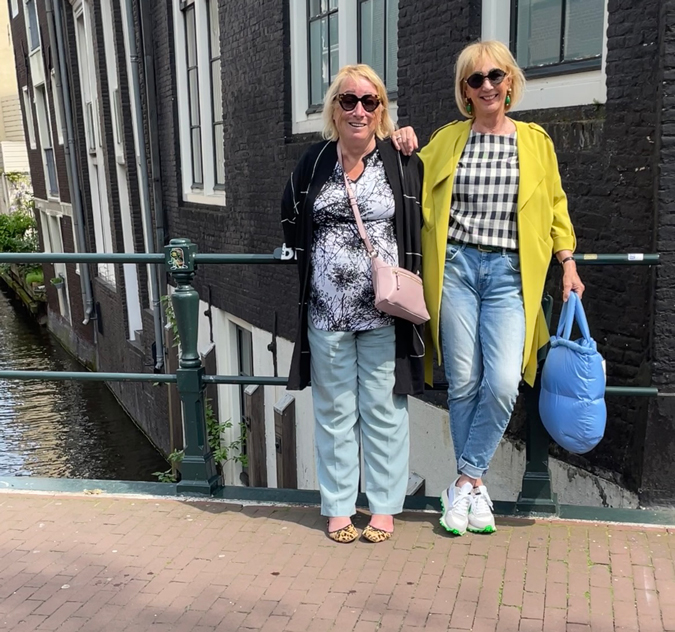 Susan and I on a bridge in Amsterdam