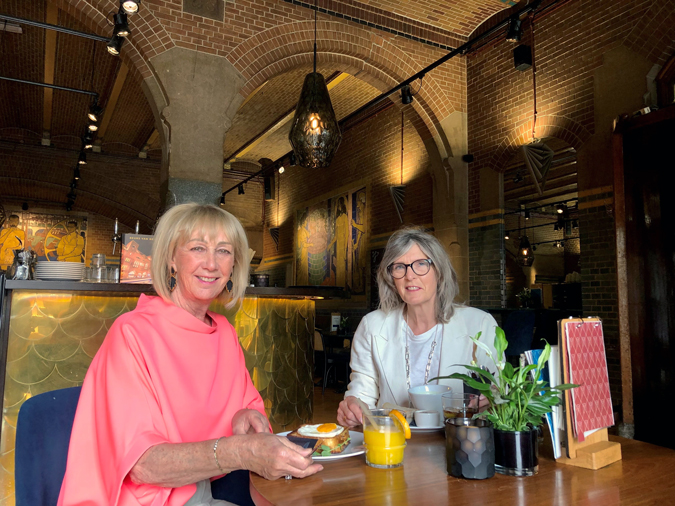 Janna and me at lunch in Beurs van Berlage
