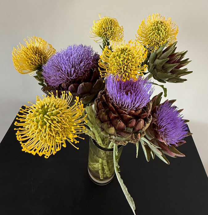 Flowers for mum's birthday, artichoke