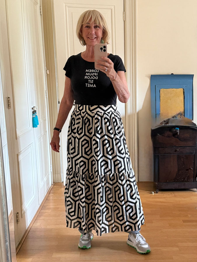 Black and white skirt