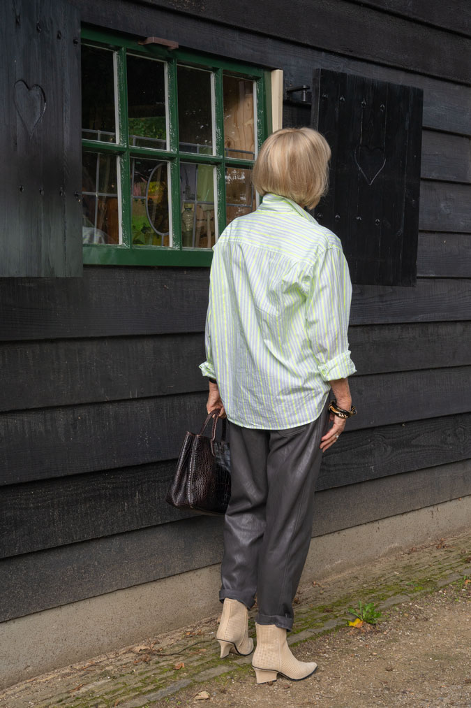 Brown vegan leather trousers