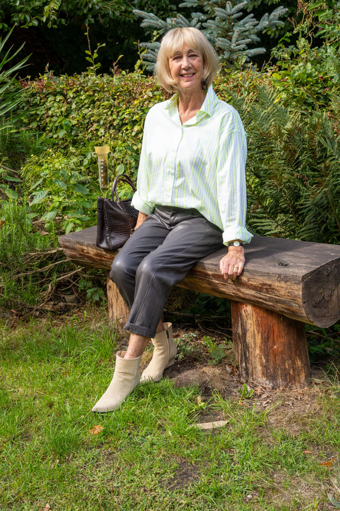 Brown vegan leather trousers