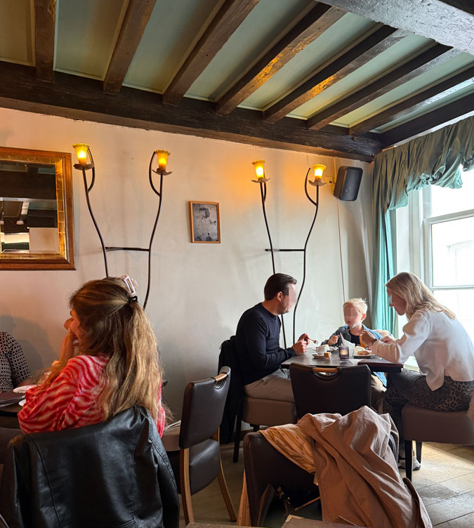 Having cappuccino and Bosschebollen in 's-Hertogenbosch