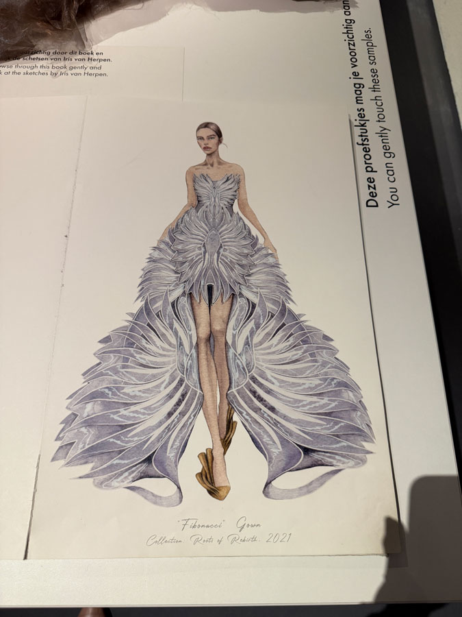 Dress design sketch by Iris van Herpen
