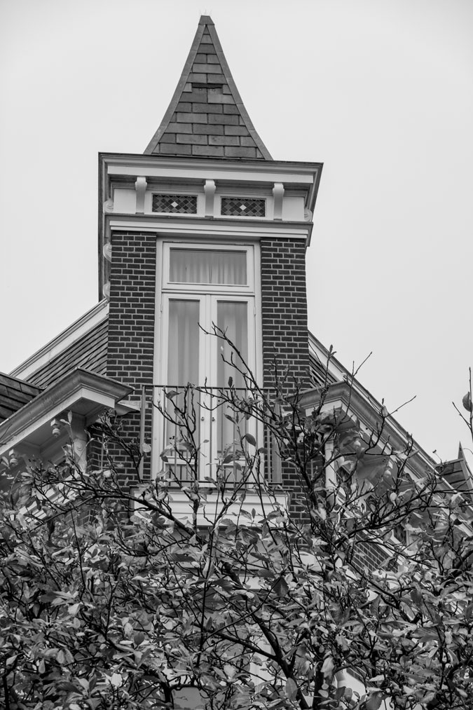 Photo assignment Black and white Little tower on a house