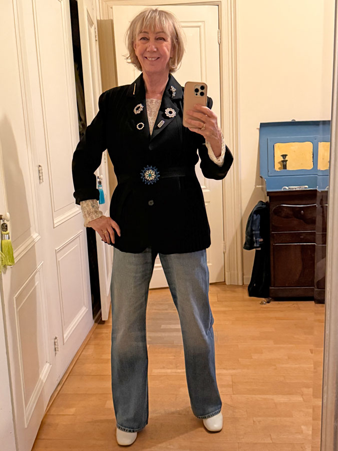 Brooches on my blazer