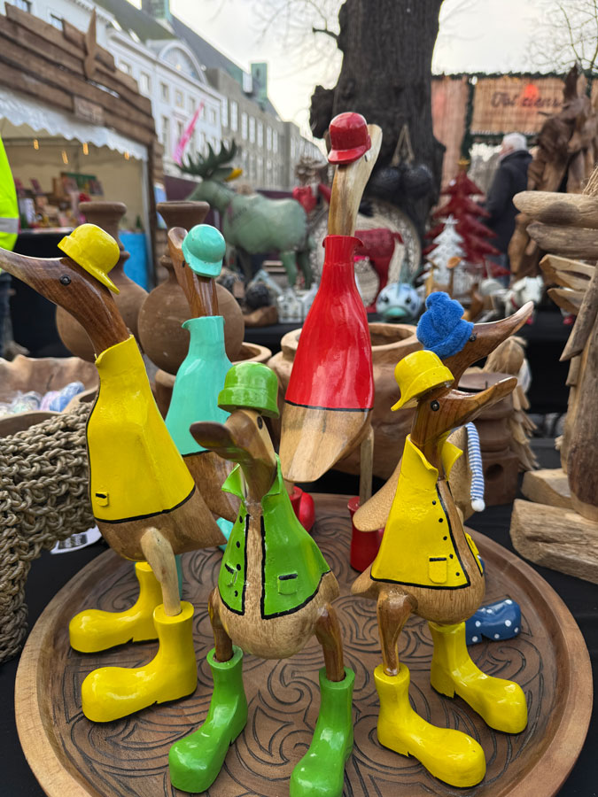 Funny wooden ducks