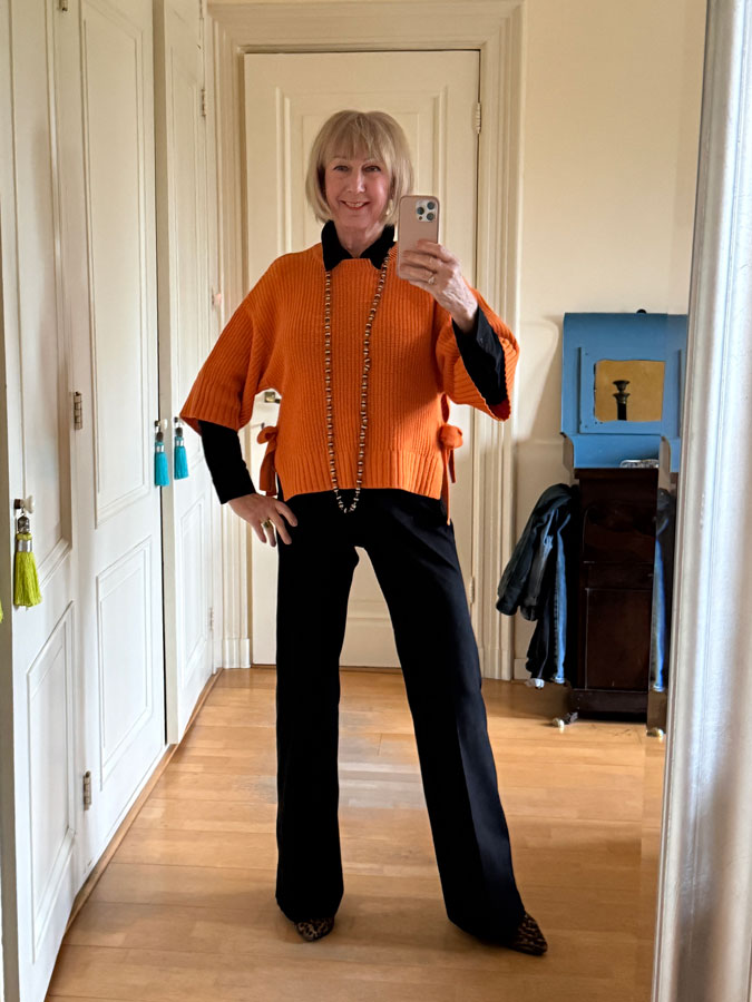 Orange jumper with black