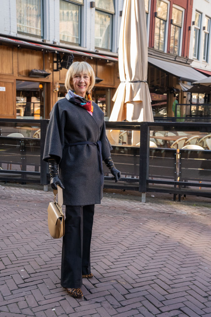 Grey kimono type jacket