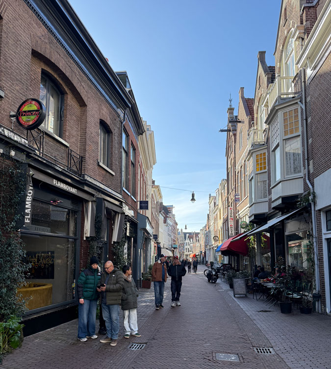 Shopping street in Haarlem