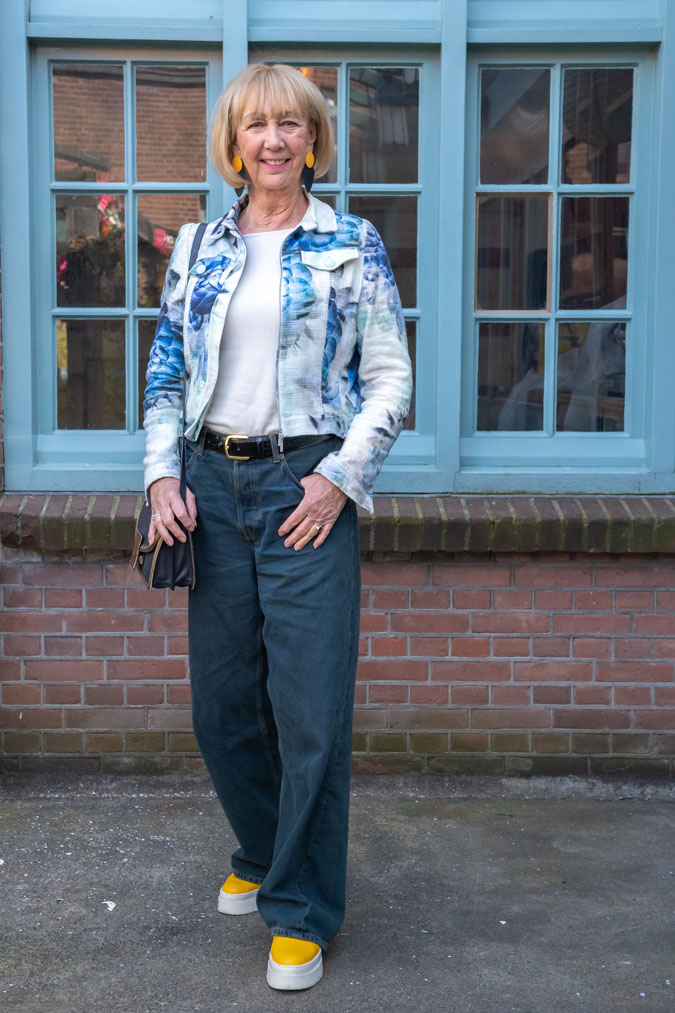 Blue and white floral jacket