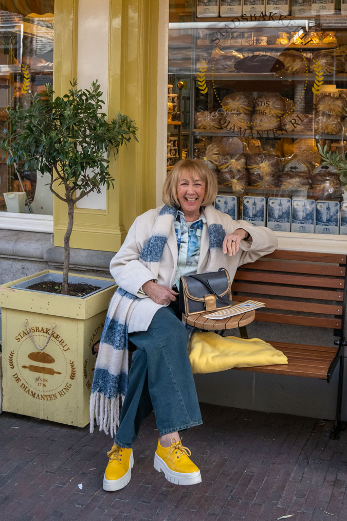 Blue and white floral jacket