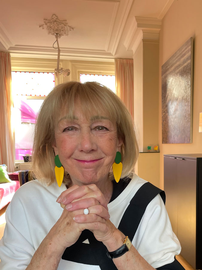 Green and yellow earrings