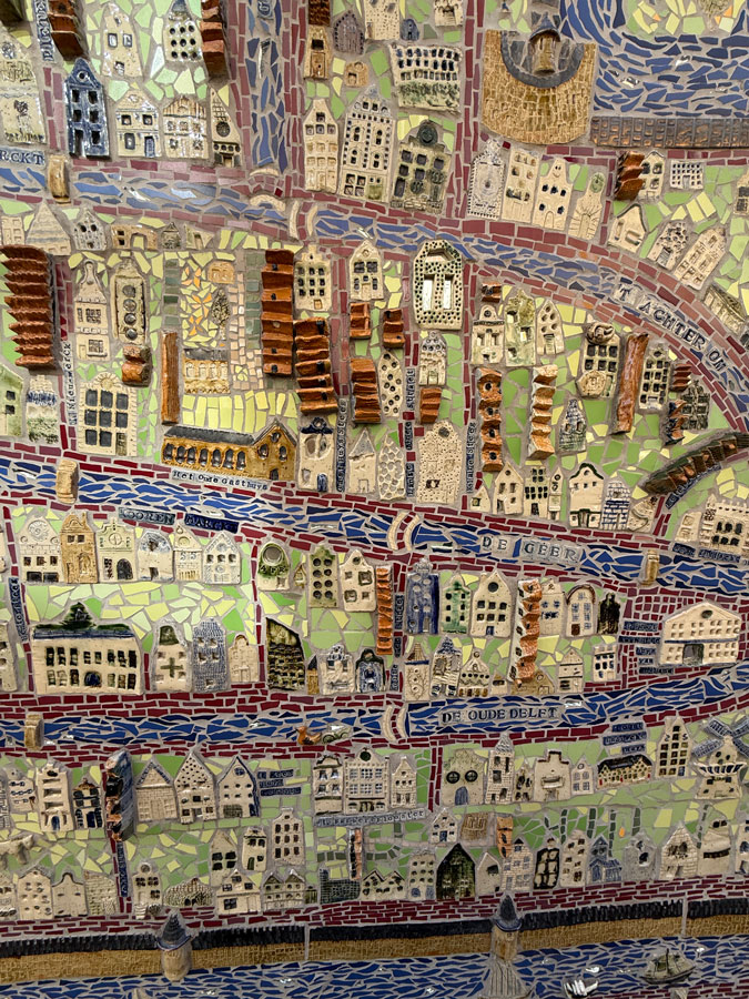 Close-up of Map of Delft in mosaic