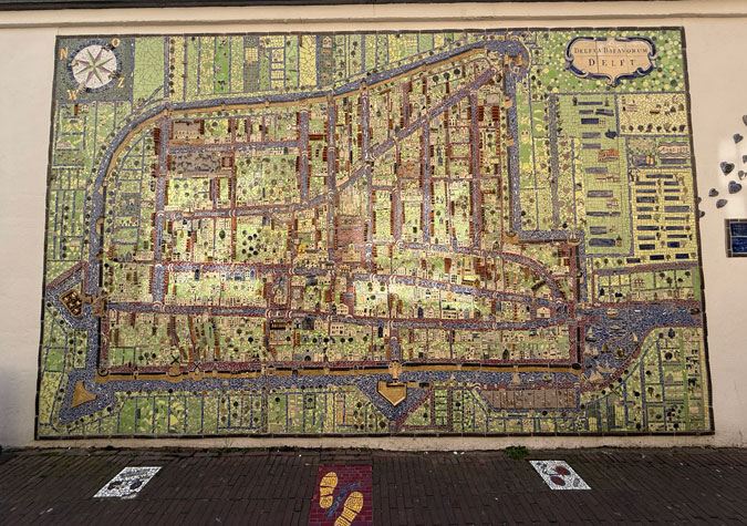Map of Delft in mosaic