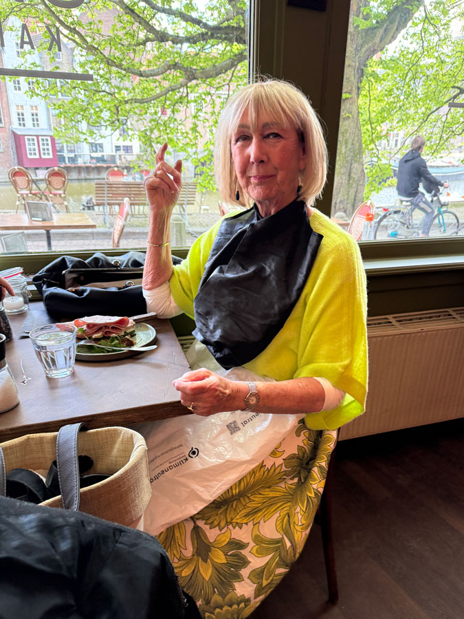 Trying to keep my clothes free of stains