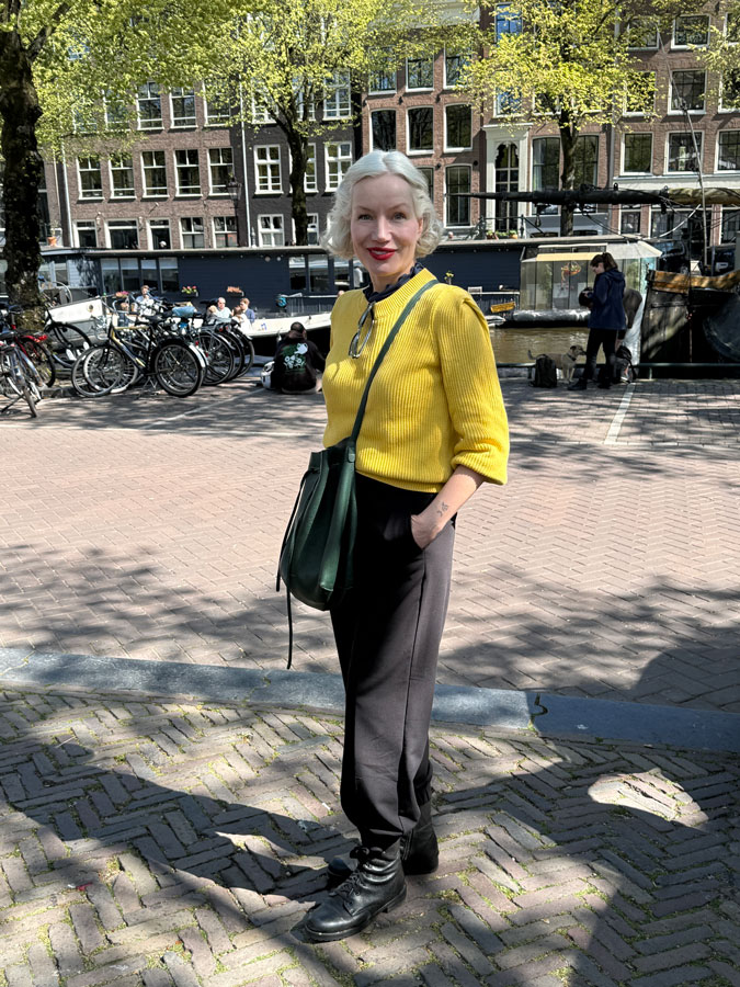 Beautiful lady at Noordermarkt in Amsterdam