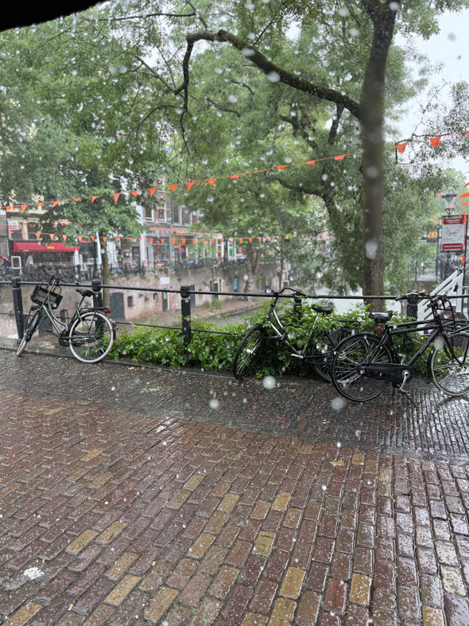 Rain and hailstones in Utrecht in June