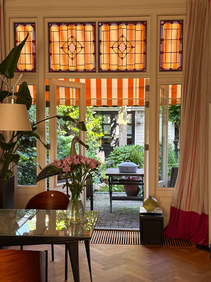 View from the house into the garden
