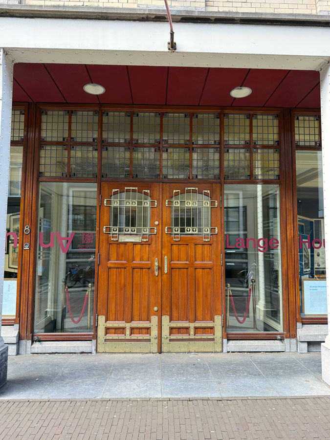 Door of old bank building in The Hague