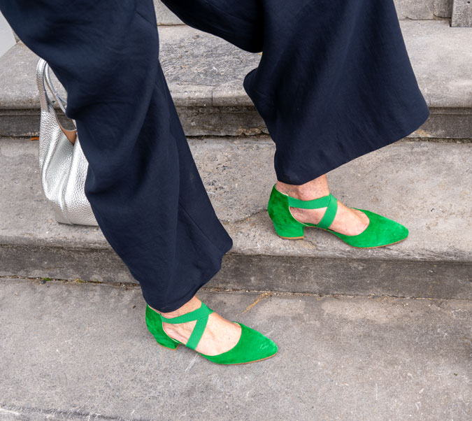 Green shoes