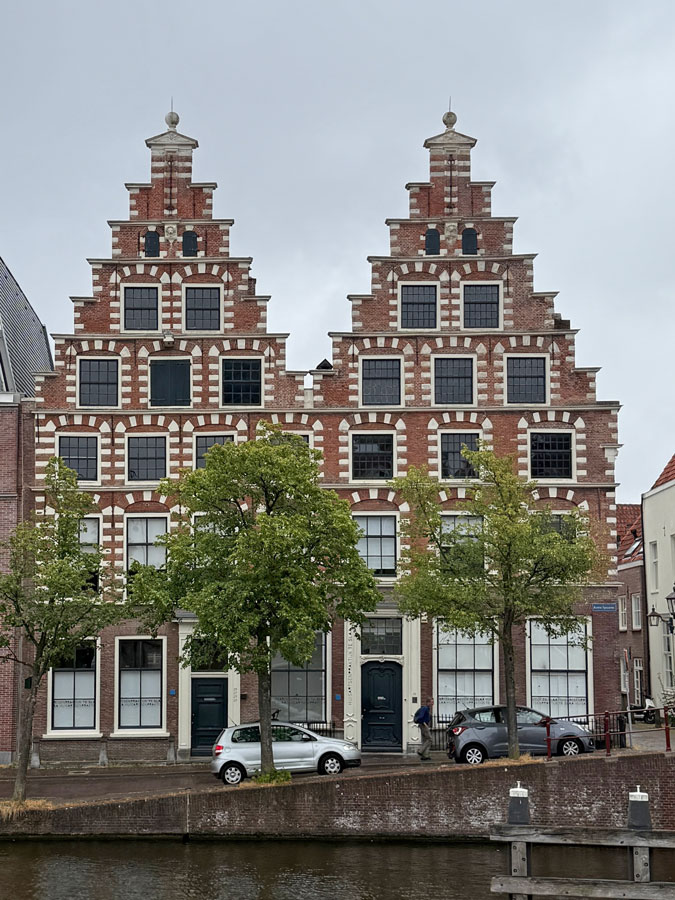 Houses at Spaarne canal in Haarlem